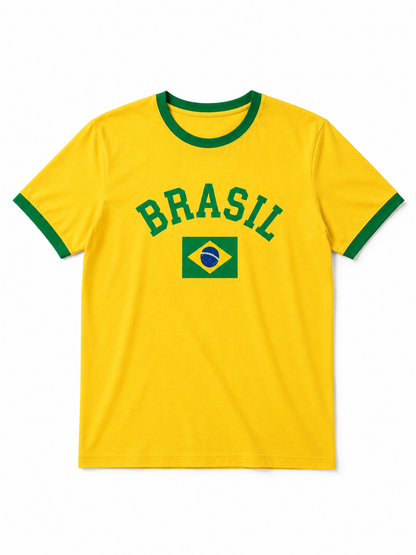 Brasil Cropped ringer tee