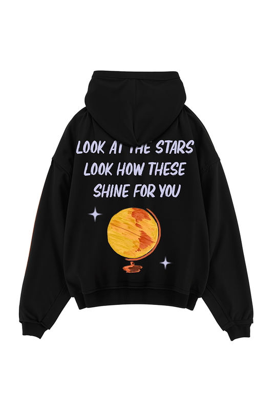 Yellow Coldplay Designed Oversized Hoodie