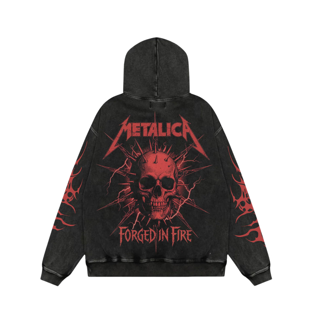 Metallica Fireborn Acid-Wash Hoodie