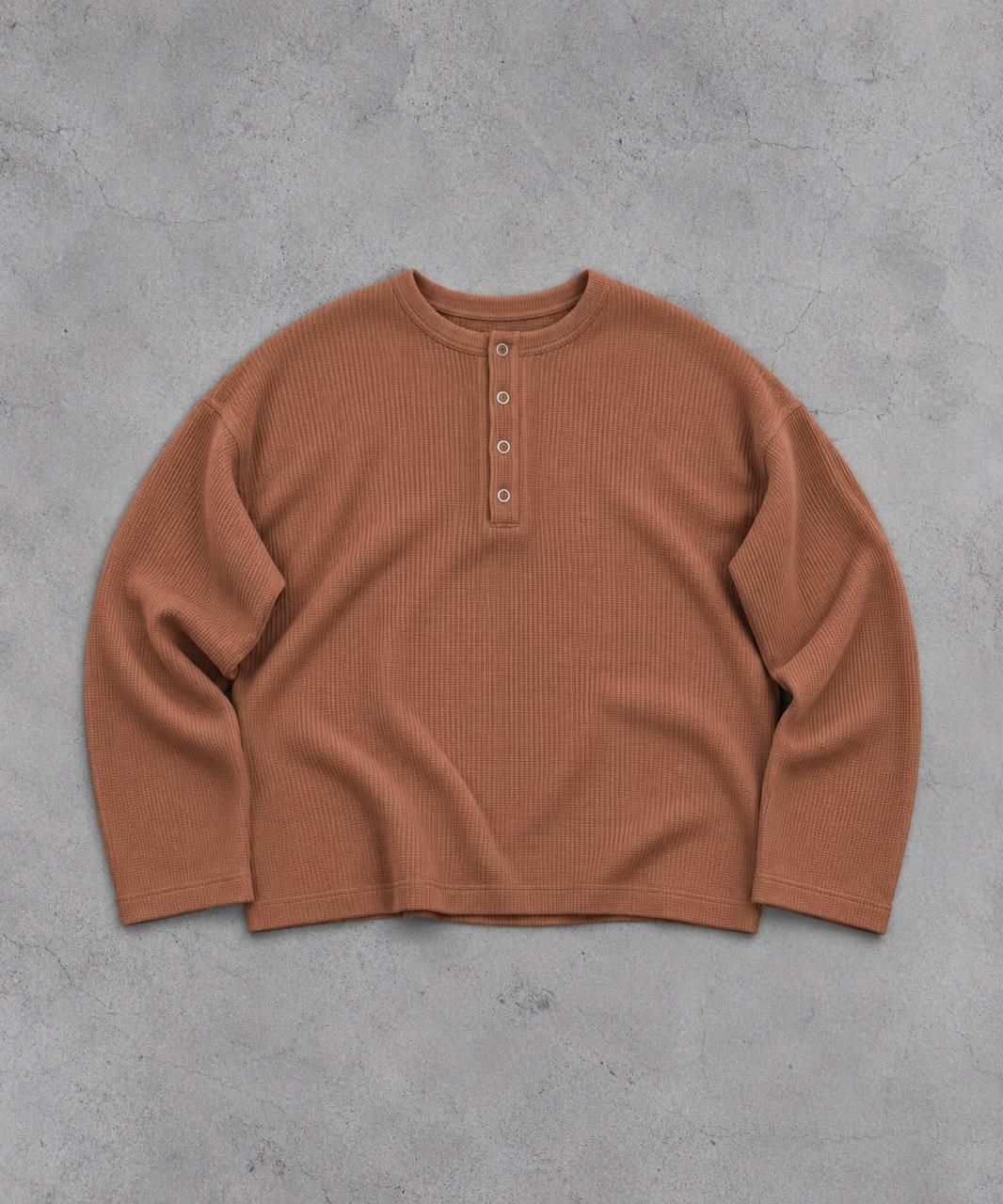 RUST WAFFLE HENLEY