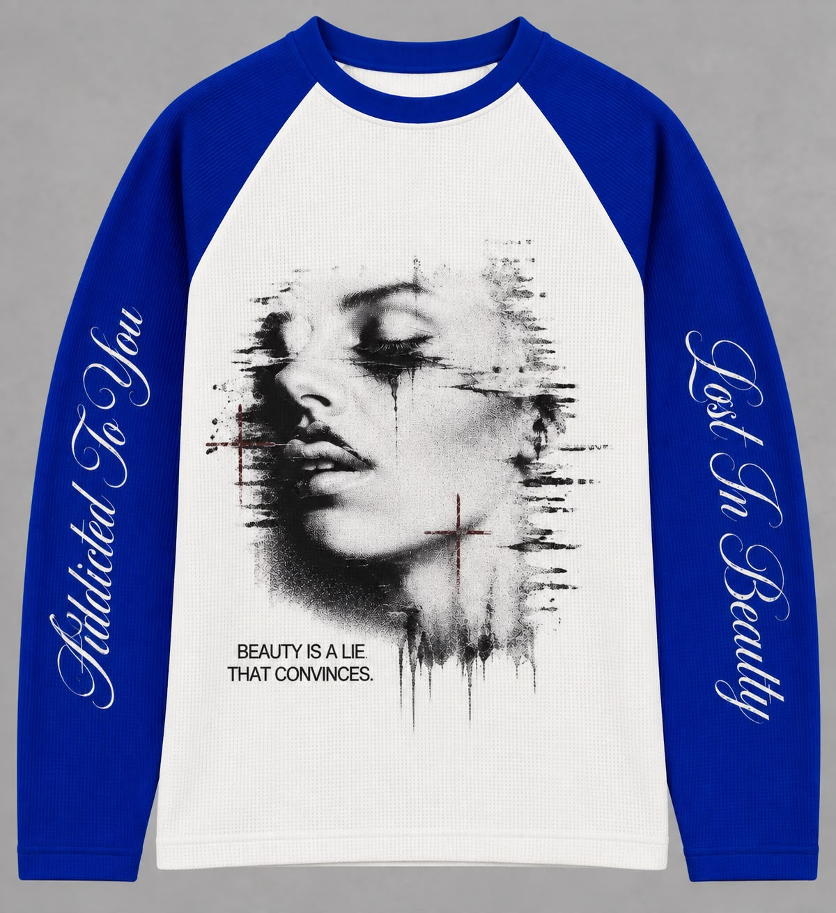 BEAUTY IS A LIE RAGLAN WAFFLE TEE