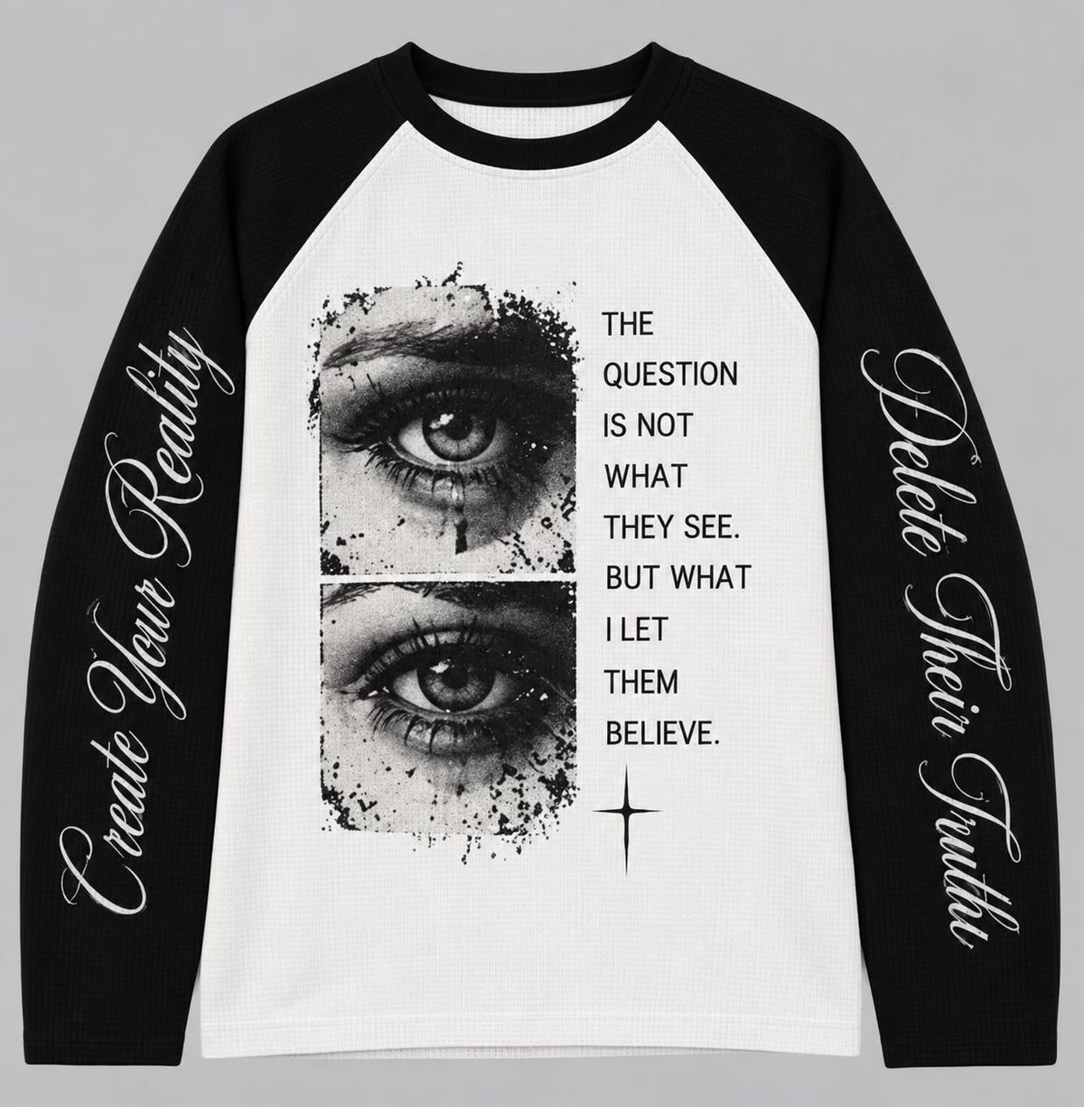 SPEAK LESS RAGLAN WAFFLE TEE