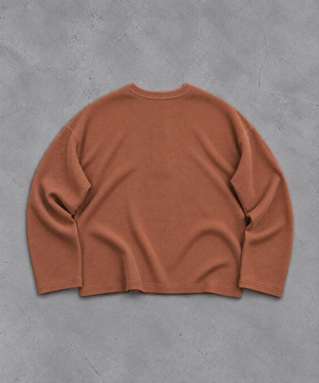 RUST WAFFLE HENLEY