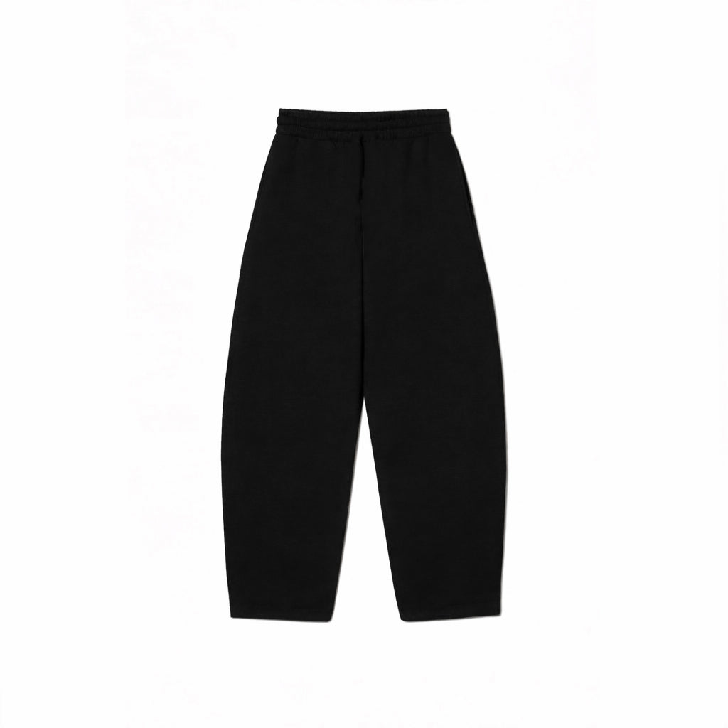 JET BLACK WIDE LEG BAGGY SWEATPANTS (350)