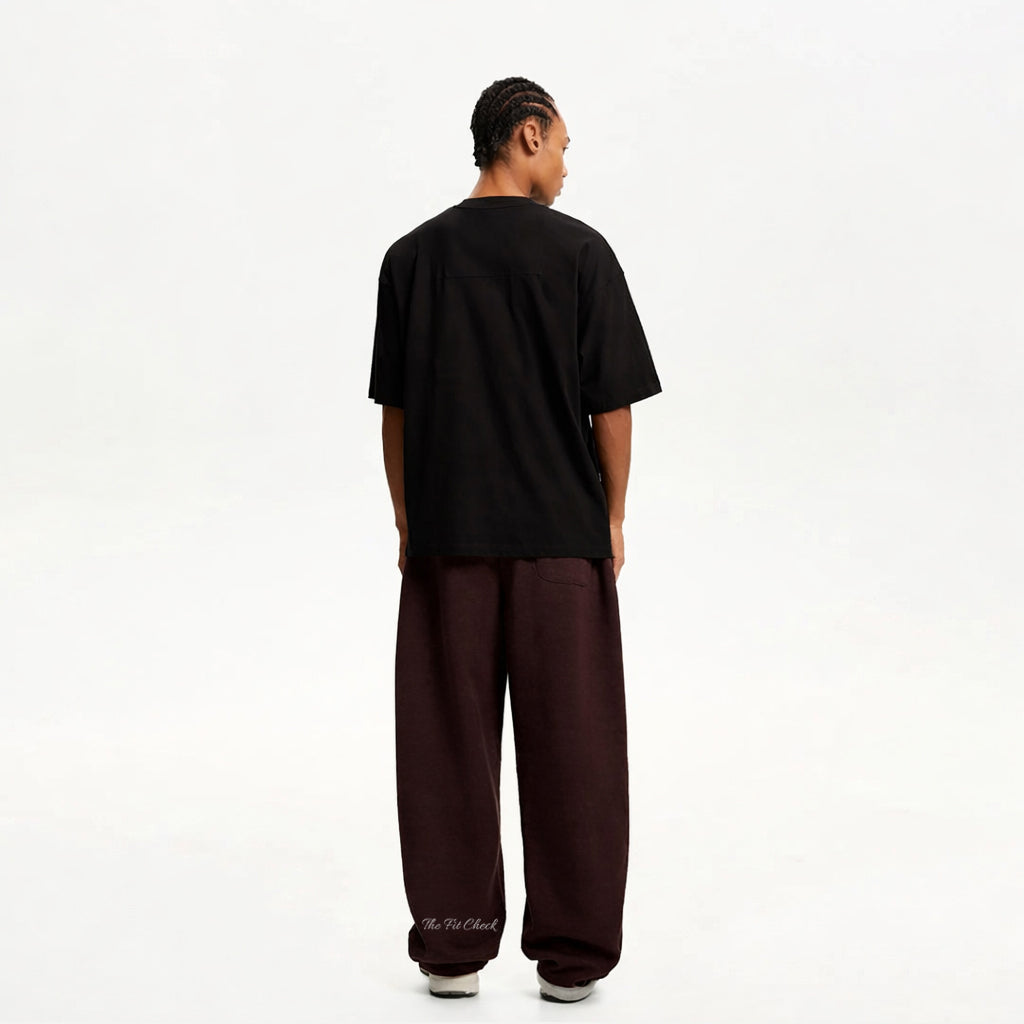 CHOCOLATE BROWN WIDE LEG BAGGY SWEATPANTS (350)