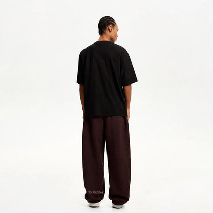 CHOCOLATE BROWN WIDE LEG BAGGY SWEATPANTS (350)