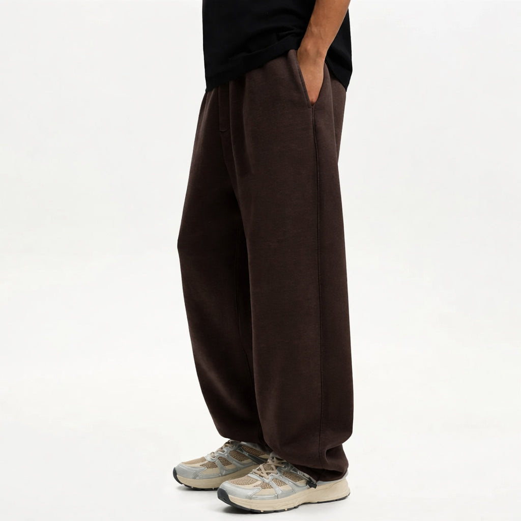 CHOCOLATE BROWN WIDE LEG BAGGY SWEATPANTS (350)