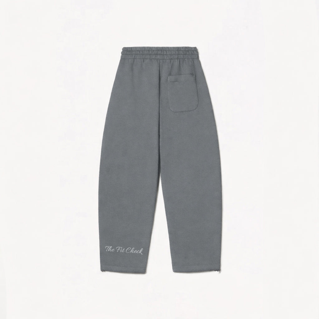 CHARCOAL GREY WIDE LEG BAGGY SWEATPANTS (350)