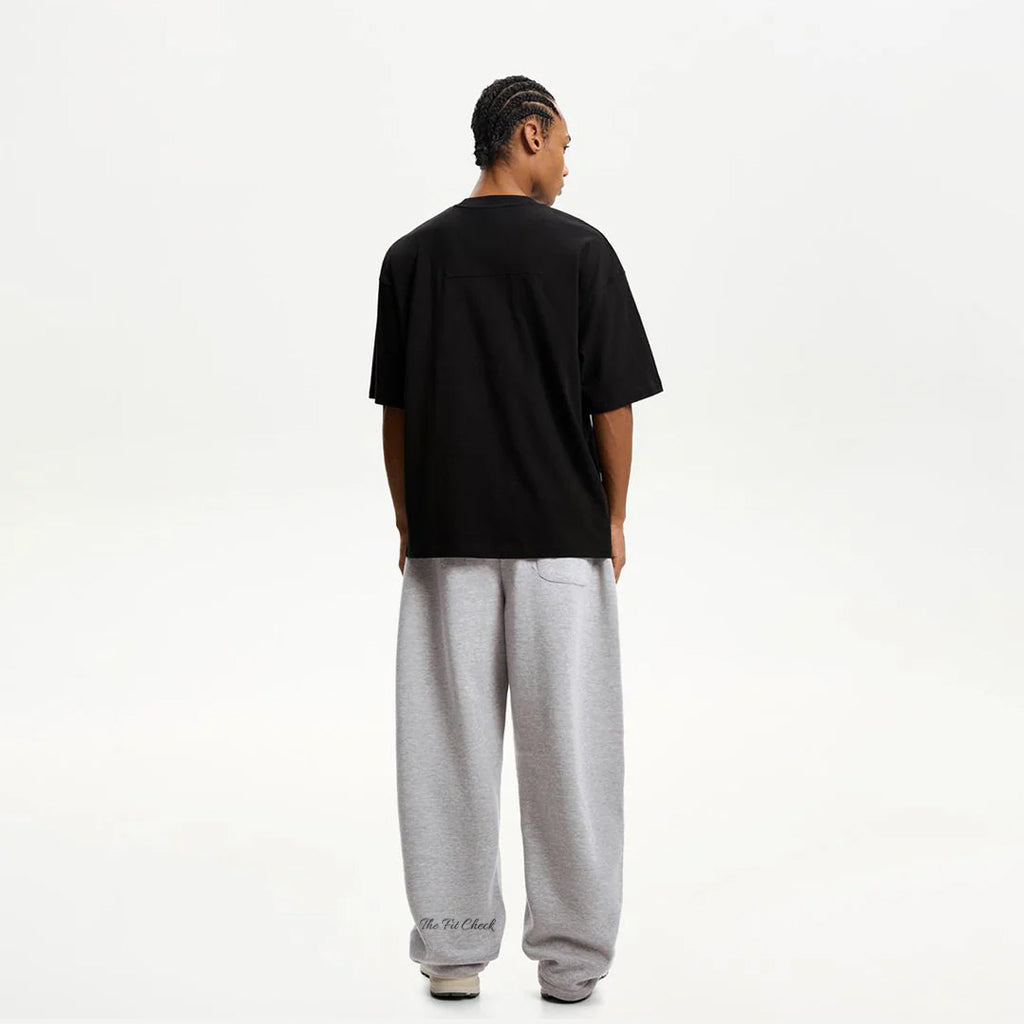 ASH GREY WIDE LEG BAGGY SWEATPANTS (350)