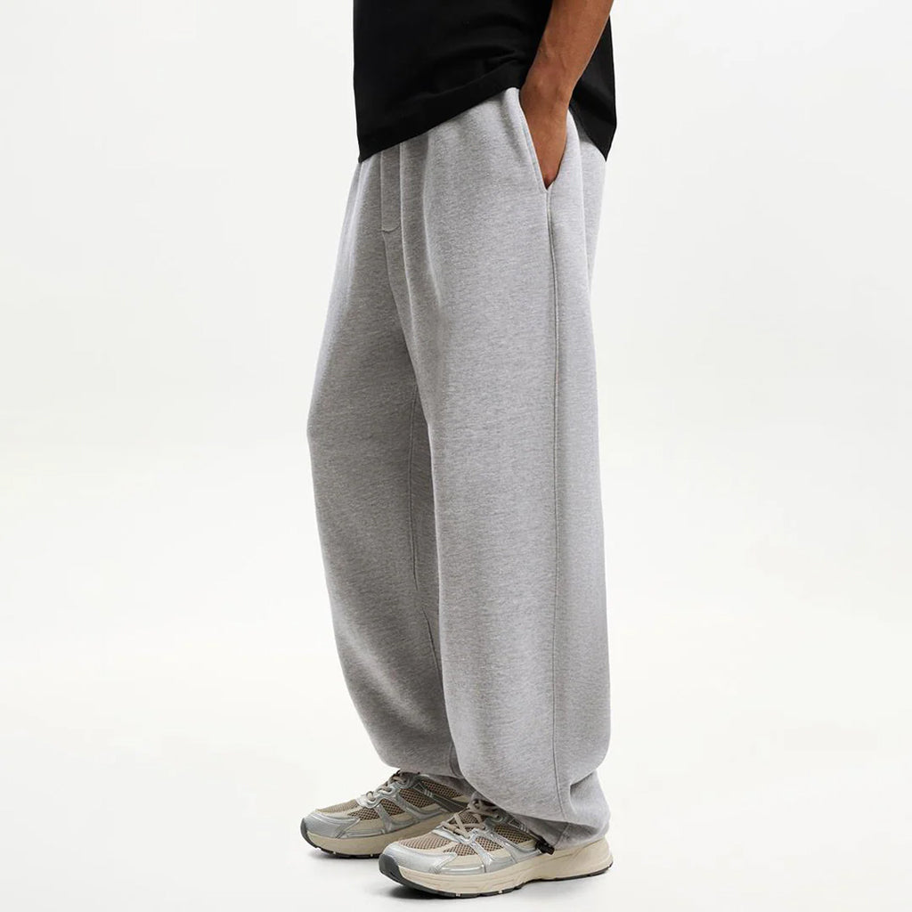 ASH GREY WIDE LEG BAGGY SWEATPANTS (350)